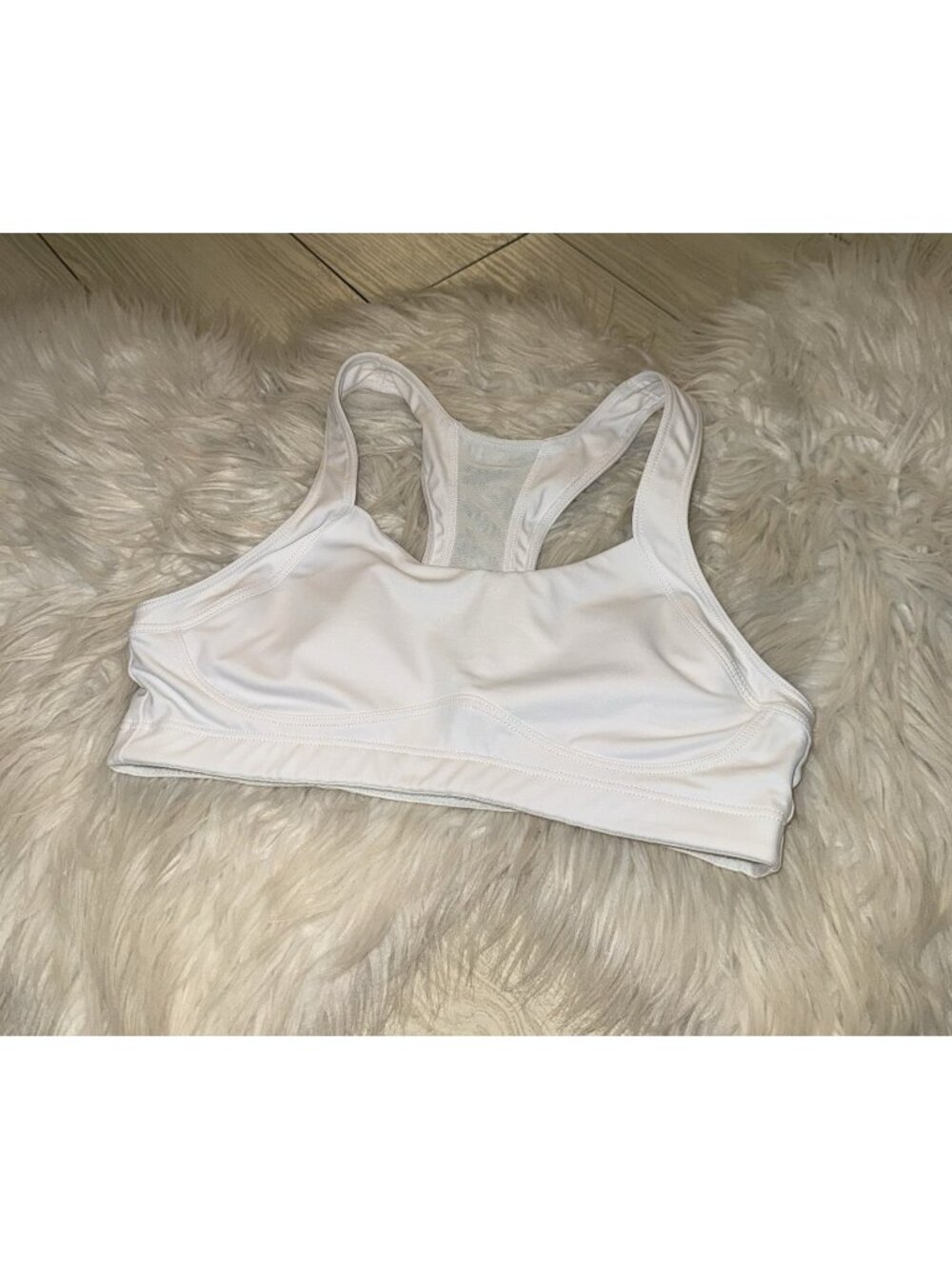 Moving Comfort 350029 Sports Bra Racerback Unlined Wire Free Womens 34A White